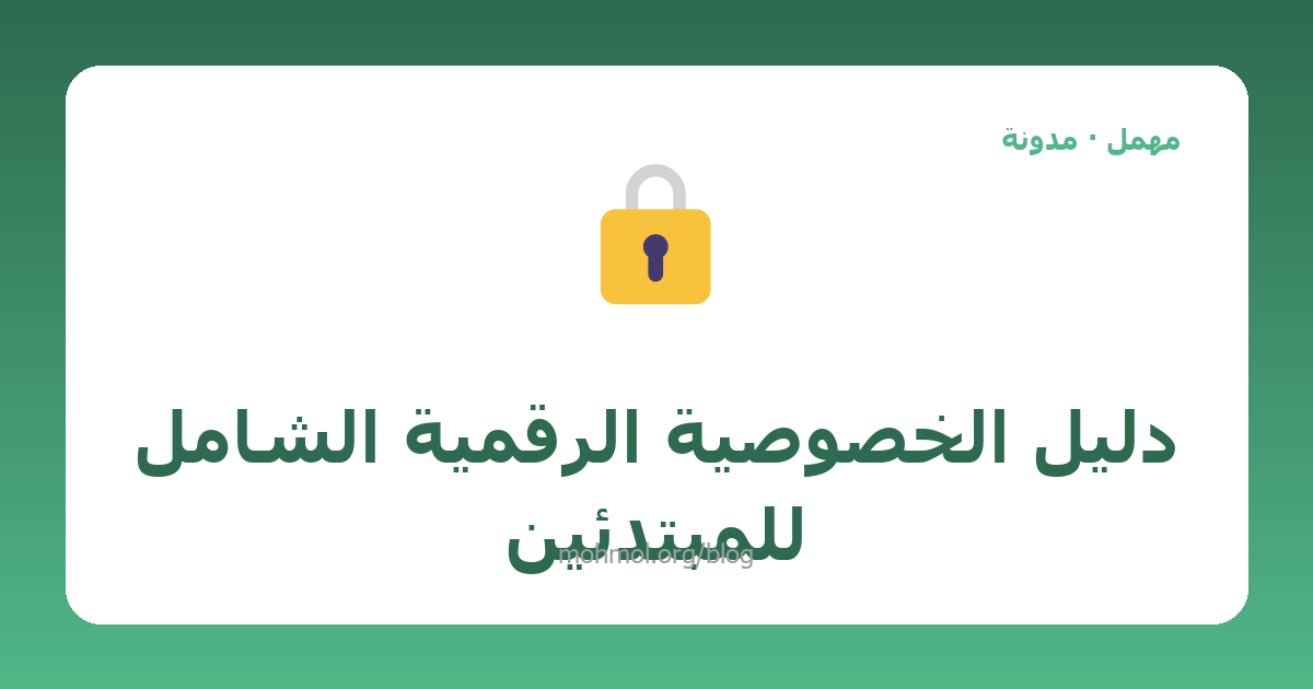 دليل الخصوصية الرقمية الشامل للمبتدئين